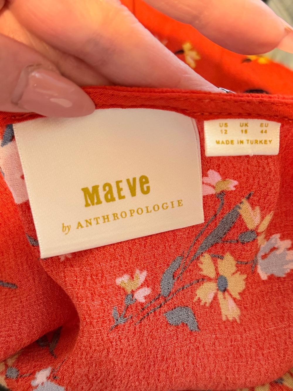 Anthropologie Maeve Eudora Floral Button Front Midi Dress | Size 12 | Like New - Picture 4 of 8